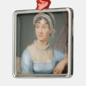 ジェーンAustenのポートレートのクリスマスの休日 メタルオーナメント (左)