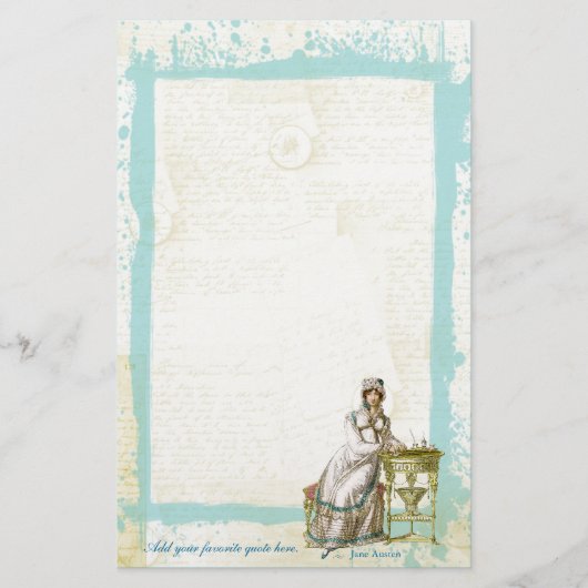 ジェーンAustenの執権期間のヴィンテージのスタイルの文房具 便箋 (正面)