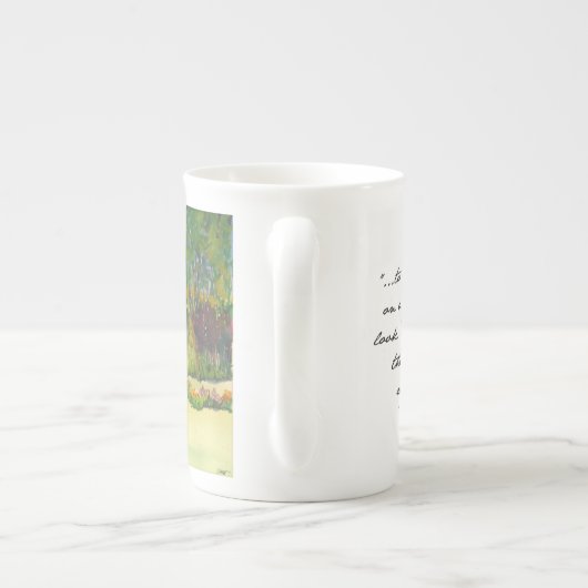 ジェーンAustenの庭IIの水彩画の骨灰磁器のマグ ボーンチャイナマグカップ (裏面)