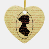 ジェーンAustenの引用文およびカメオのクリスマスの休日 セラミックオーナメント (正面)