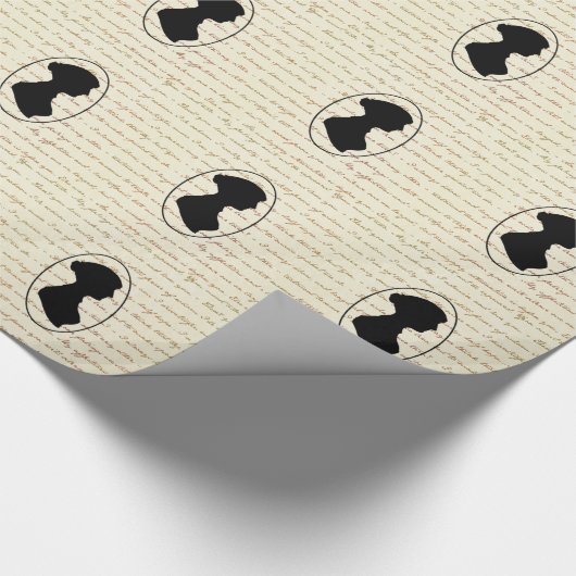 ジェーンAustenの引用文およびシルエットのポートレート ラッピングペーパー (角)