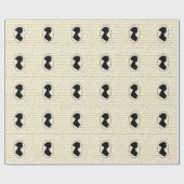 ジェーンAustenの引用文およびシルエットのポートレート ラッピングペーパー (フラット)
