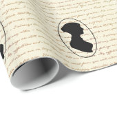 ジェーンAustenの引用文およびシルエットのポートレート ラッピングペーパー (ロールコーナー)