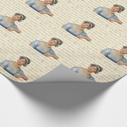 ジェーンAustenの引用文およびポートレートの写真 ラッピングペーパー (角)