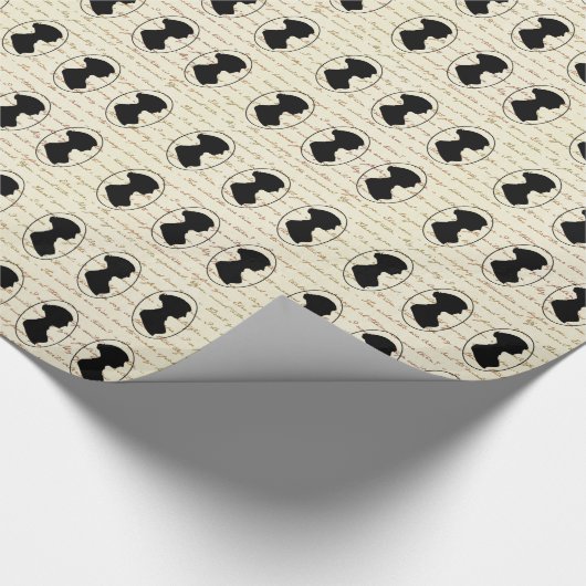 ジェーンAustenの引用文および小さいシルエットのポートレート ラッピングペーパー (角)