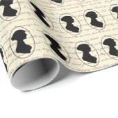 ジェーンAustenの引用文および小さいシルエットのポートレート ラッピングペーパー (ロールコーナー)