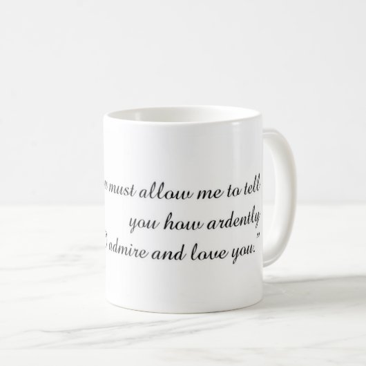 ジェーンAustenの引用文のマグ コーヒーマグカップ (正面右)