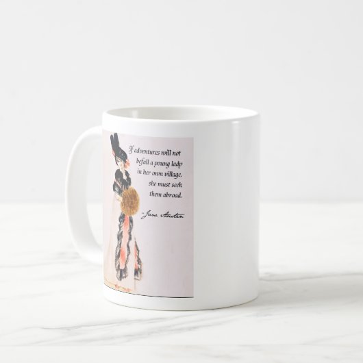 ジェーンAustenの引用文のマグ コーヒーマグカップ (正面左)