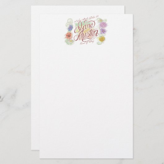 ジェーンAustenの種類の日の文房具 便箋 (正面/裏面)