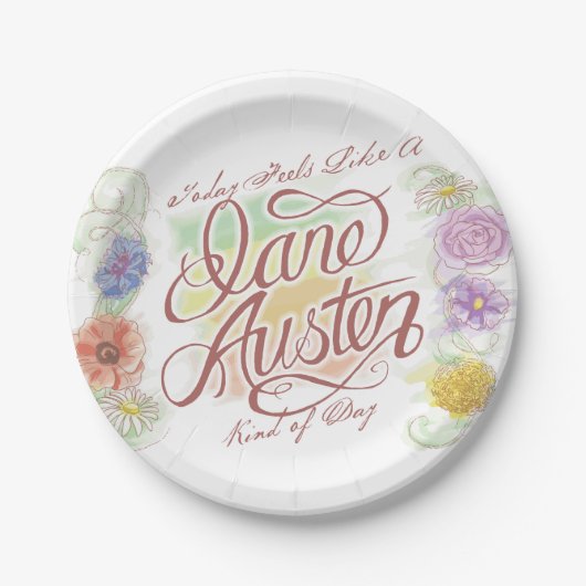 ジェーンAustenの種類の日の紙皿 ペーパープレート (正面)