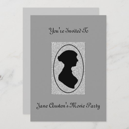 ジェーンAustenの茶パーティの招待状3 招待状 (正面/裏面)