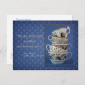 ジェーンAustenの茶パーティの招待状 インビテーションポストカード (正面/裏面)