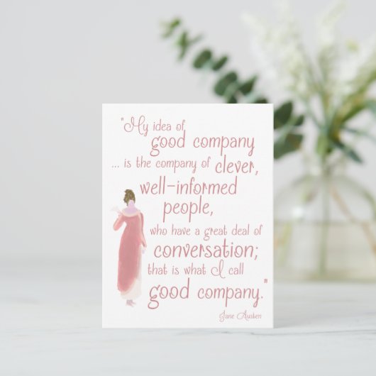 ジェーンAustenの説得の引用文のバースデー・カード シーズンポストカード (スタンド正面)
