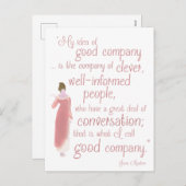 ジェーンAustenの説得の引用文のバースデー・カード シーズンポストカード (正面/裏面)