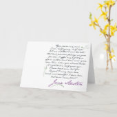 ジェーンAustenの説得の引用文#1の挨拶状 カード (黄色い花)