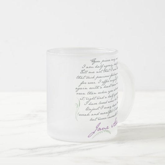 ジェーンAustenの説得の引用文#1 フロストグラスマグカップ (正面右)