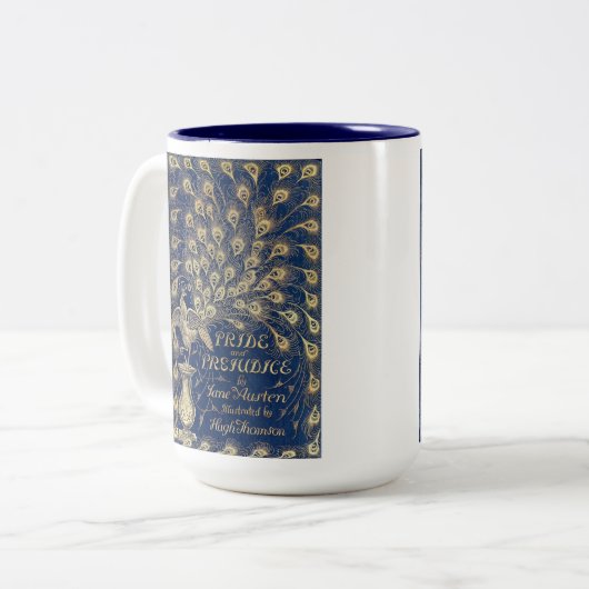 ジェーンAustenの高慢と偏見の孔雀1894年 ツートーンマグカップ (正面左)
