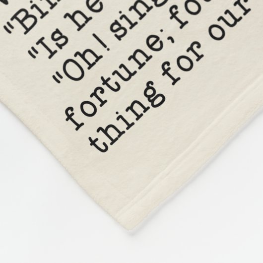 ジェーンAustenの高慢と偏見の文献の引用文 フリースブランケット (角)