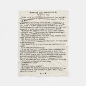 ジェーンAustenの高慢と偏見の文献の引用文 フリースブランケット (正面)