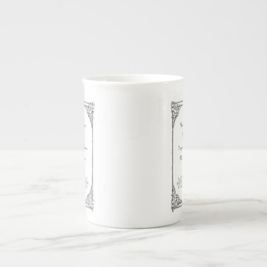 ジェーンAustenの高慢と偏見の最初ライン引用文 ボーンチャイナマグカップ (正面)