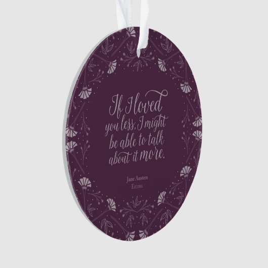 ジェーンAustenエマの本紫色の花愛引用文 オーナメント (正面)