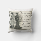 ジェーンAusten: かわいらしい女性 クッション (裏面)