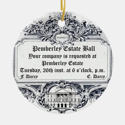 ジェーンAusten: Pemberleyの財産の球 セラミックオーナメント (正面)
