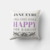 ジェーンEyre引用文 – 私はいつも幸せになるだろう クッション (裏面)
