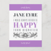ジェーンEyre引用文 – 私はいつも幸せになるだろう ポストカード (正面)