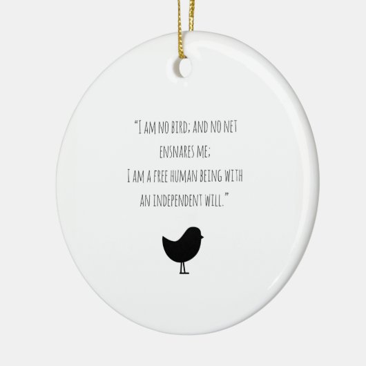 ジェーンEyre私は鳥のクリスマスのオーナメントではないです セラミックオーナメント (左)