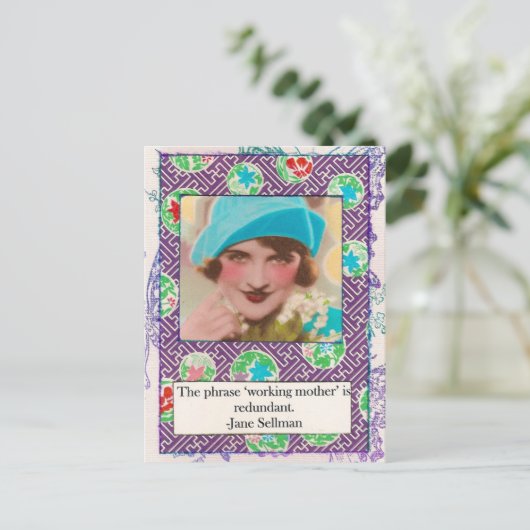 ジェーンSellmanの母性愛の引用文の郵便はがき ポストカード (スタンド正面)