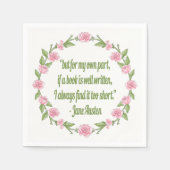 ジェー感動的ン・オースティンの著書に関する引用文 スタンダードカクテルナプキン (正面)