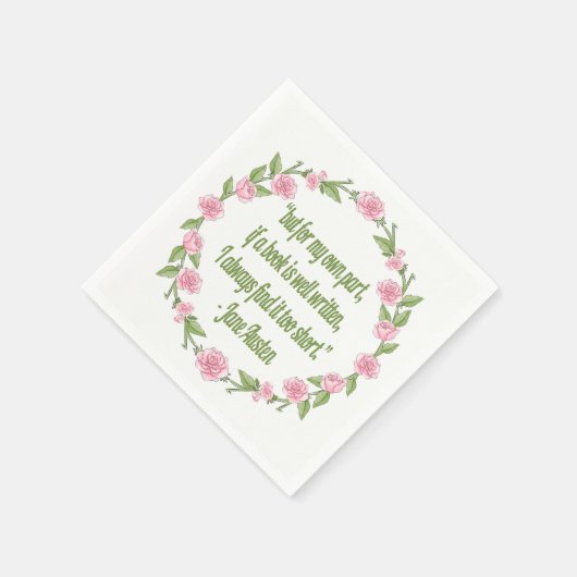 ジェー感動的ン・オースティンの著書に関する引用文 スタンダードカクテルナプキン (角)