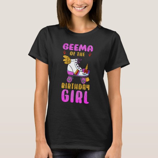 ジエマオブザ誕生日ガールローラースケートスケートで滑るB Tシャツ (正面)