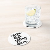 ジエムコースターを吹き飛ばすカーペ引用文 ラウンドペーパーコースター (インサイチュ)