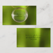ジエリースタイリスト金ゴールドボールレモングリーンメタル 名刺 (正面/裏面)