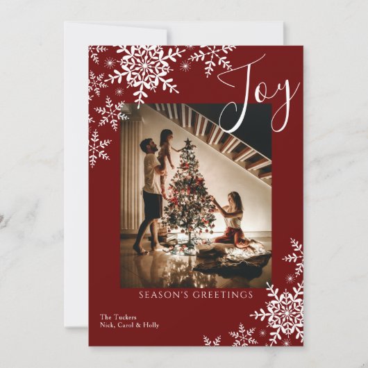 ジエレガントョイ・スノーフレーク・プレイド・シーズンの挨拶 シーズンカード (正面)