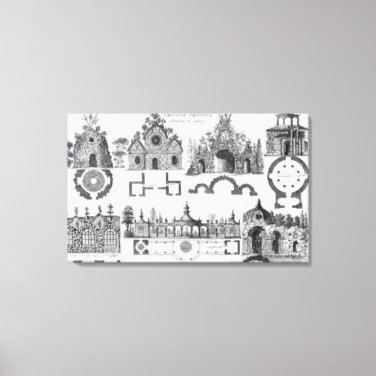 ジオの「ジャルディン・アングロ・シノワ」のグロットデザイン キャンバスプリント (正面)