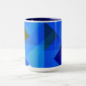 ジオアートブルーカラーブロックマググ マグカップ (中央)