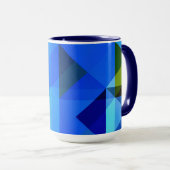 ジオアートブルーカラーブロックマググ マグカップ (正面右)