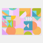 ジオカラフルメトリ図形の明るい色でのコラージュ ラッピングペーパーシート (正面3)