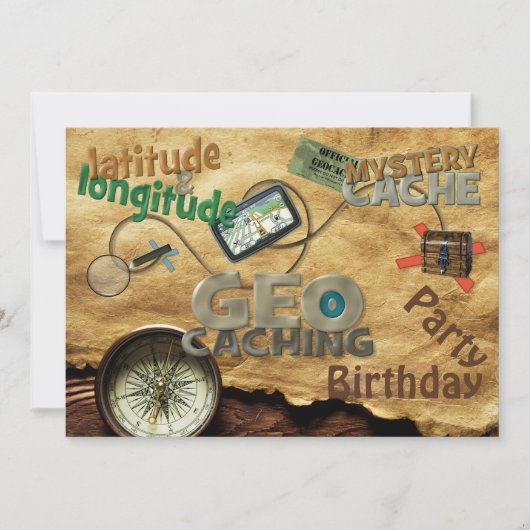 ジオキャッシュパーティの招待状カスタマイズ- 招待状 (正面)