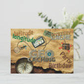 ジオキャッシュパーティの招待状カスタマイズ- 招待状 (スタンド正面)