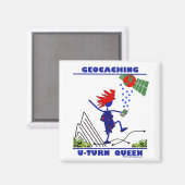 ジオキャッシュUターン女王 マグネット (正面/裏面)