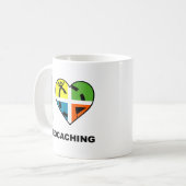 ジオキャッシングを愛するマグカップ コーヒーマグカップ (正面左)