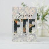 ジオキャッシング ファースト・トゥ・ファインド・キャッシュ お祝い カスタム カード (スタンド正面)