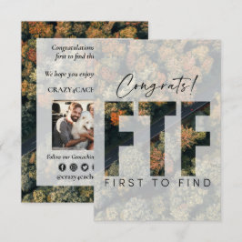 ジオキャッシング ファースト・トゥ・ファインド・キャッシュ お祝い カスタム カード