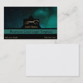 ジオグリフティール(緑がかった色)ウフィントン金ゴールドホース 名刺 (正面/裏面)