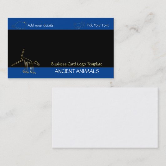 ジオグリフ古代の動物金ゴールドロゴ 名刺 (正面/裏面)