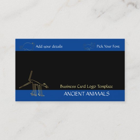 ジオグリフ古代の動物金ゴールドロゴ 名刺 (正面)